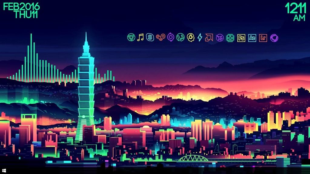 Neon City - HD Wallpaper 