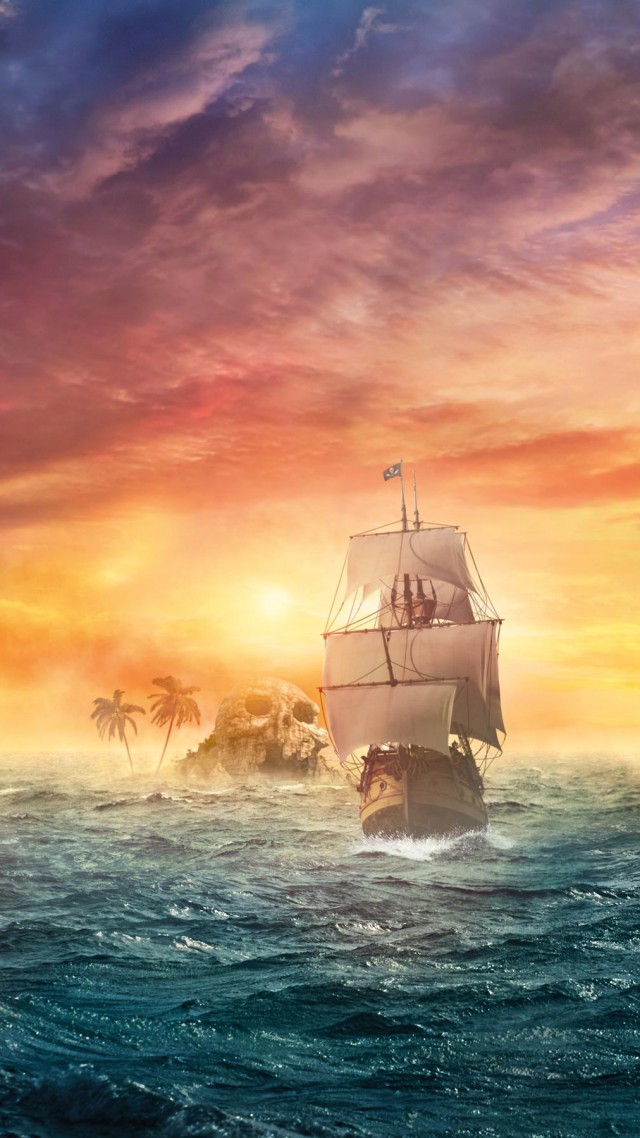 Pirate Ship Wallpaper Iphone - HD Wallpaper 