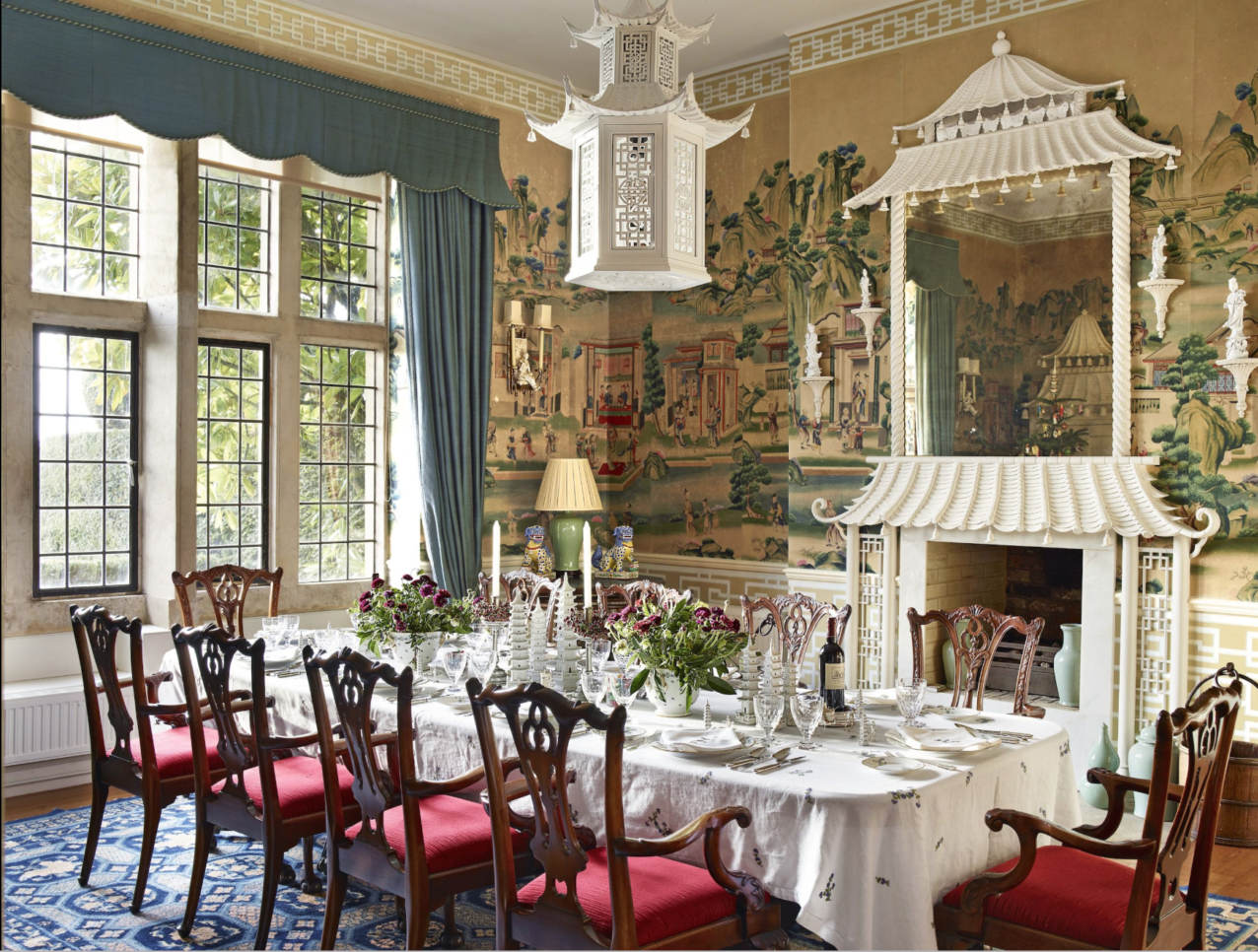 Chinoiserie Wallpaper With Pagoda - HD Wallpaper 