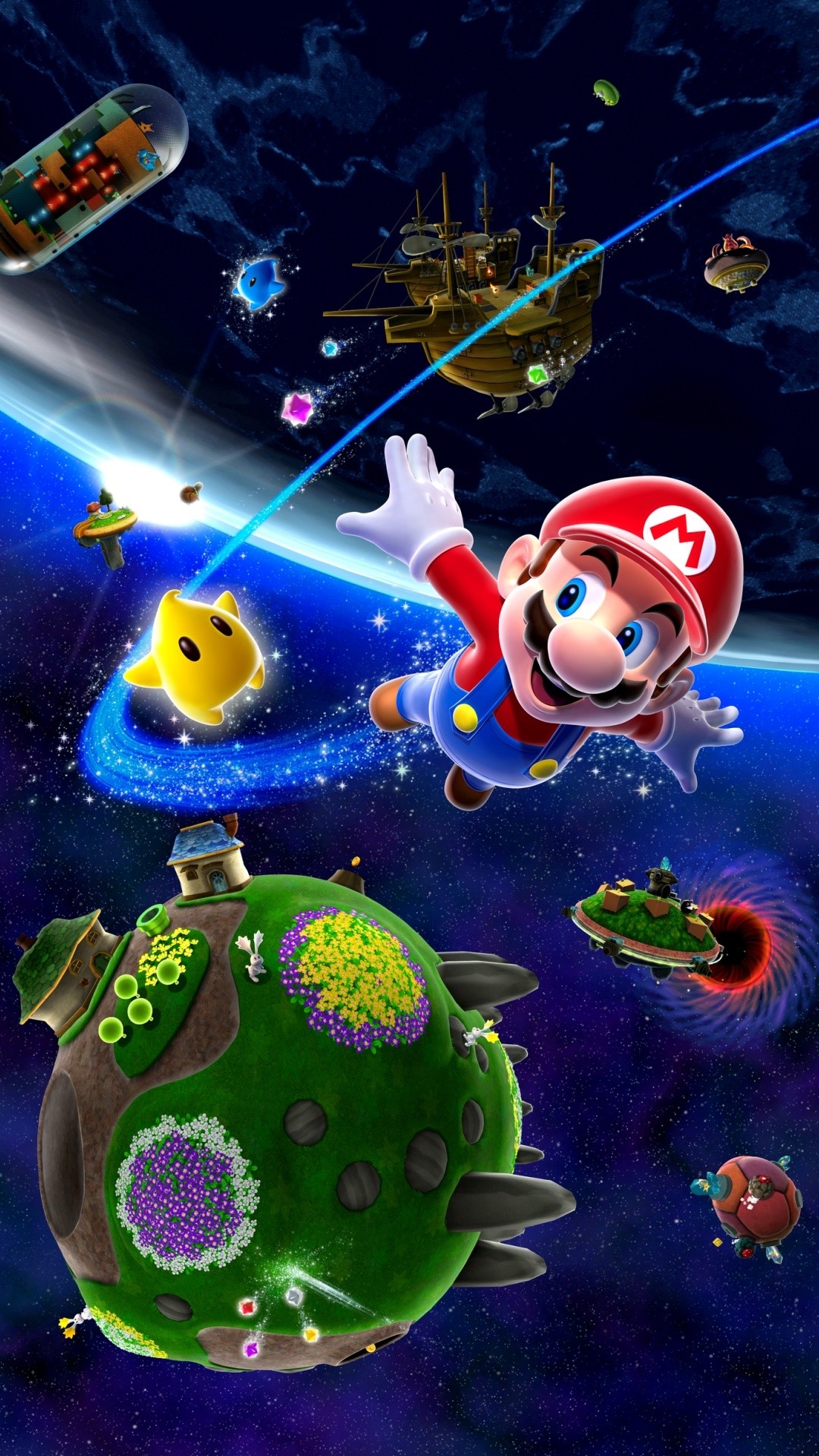1080x1920, Click Here To Download Super Mario Galaxy - Super Mario Galaxy Phone - HD Wallpaper 