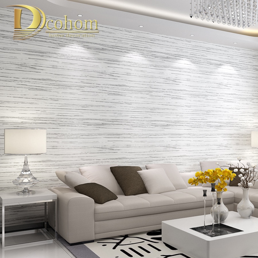 Gray Horizontal Striped Wallpaper - Papel De Parede Para Sala Branca - HD Wallpaper 