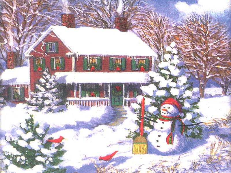 Christmas Scene - Christmas Wallpaper Scene - HD Wallpaper 