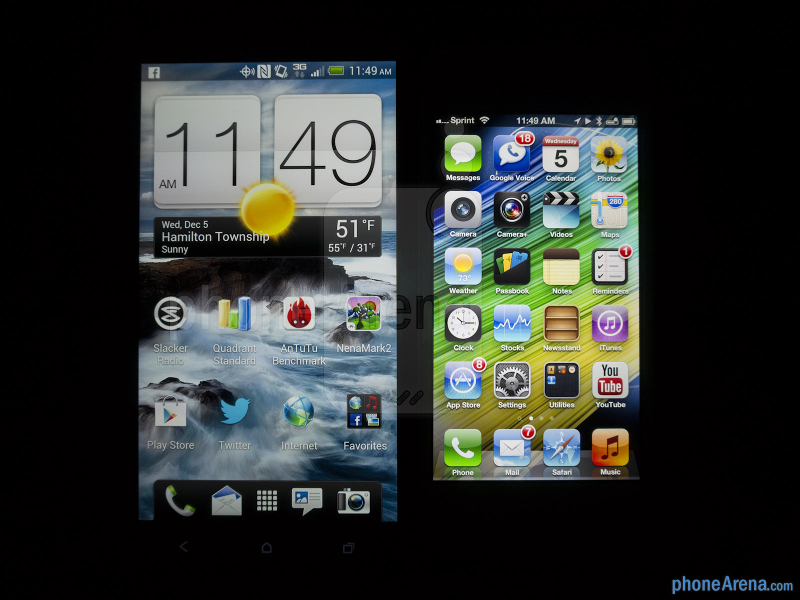 Color Production Of The Htc Droid Dna And The Apple - Iphone 1 Vs Droid 1 - HD Wallpaper 