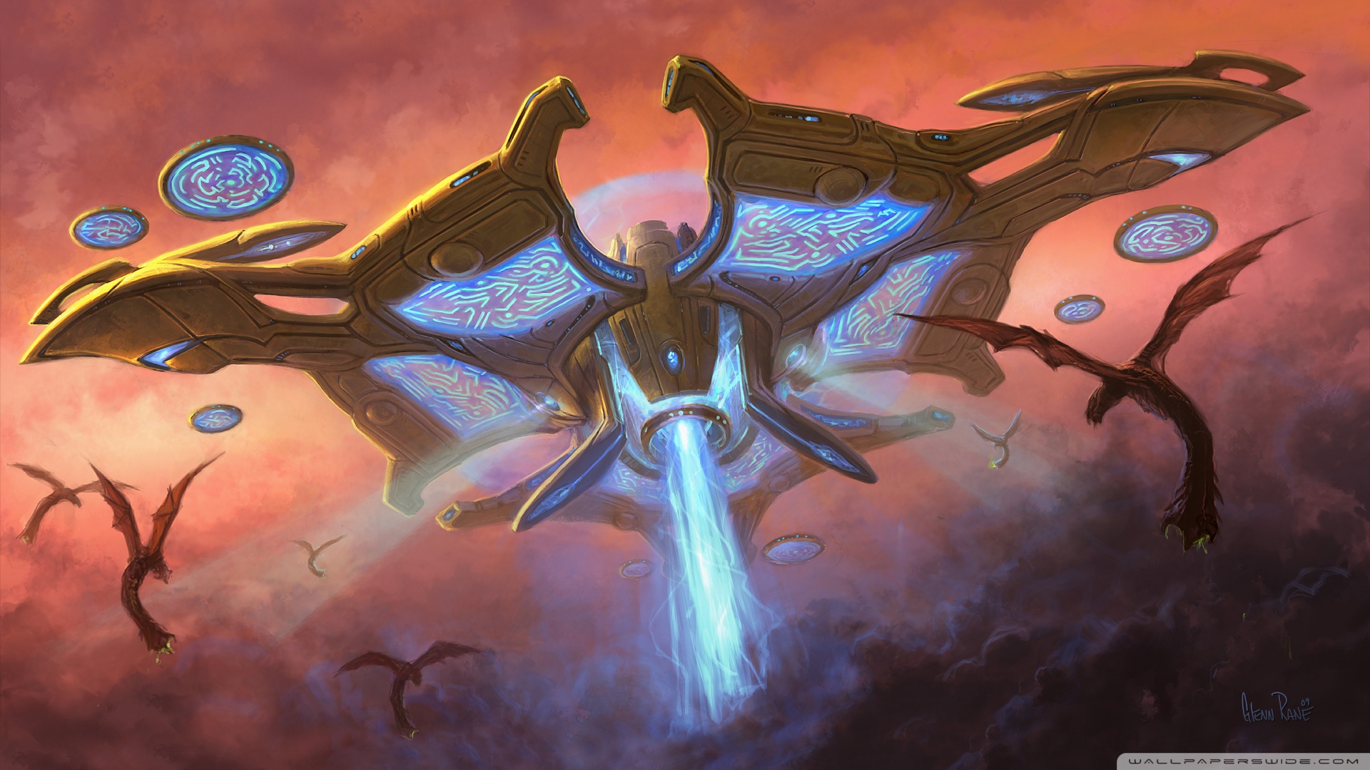 Starcraft Mothership - HD Wallpaper 
