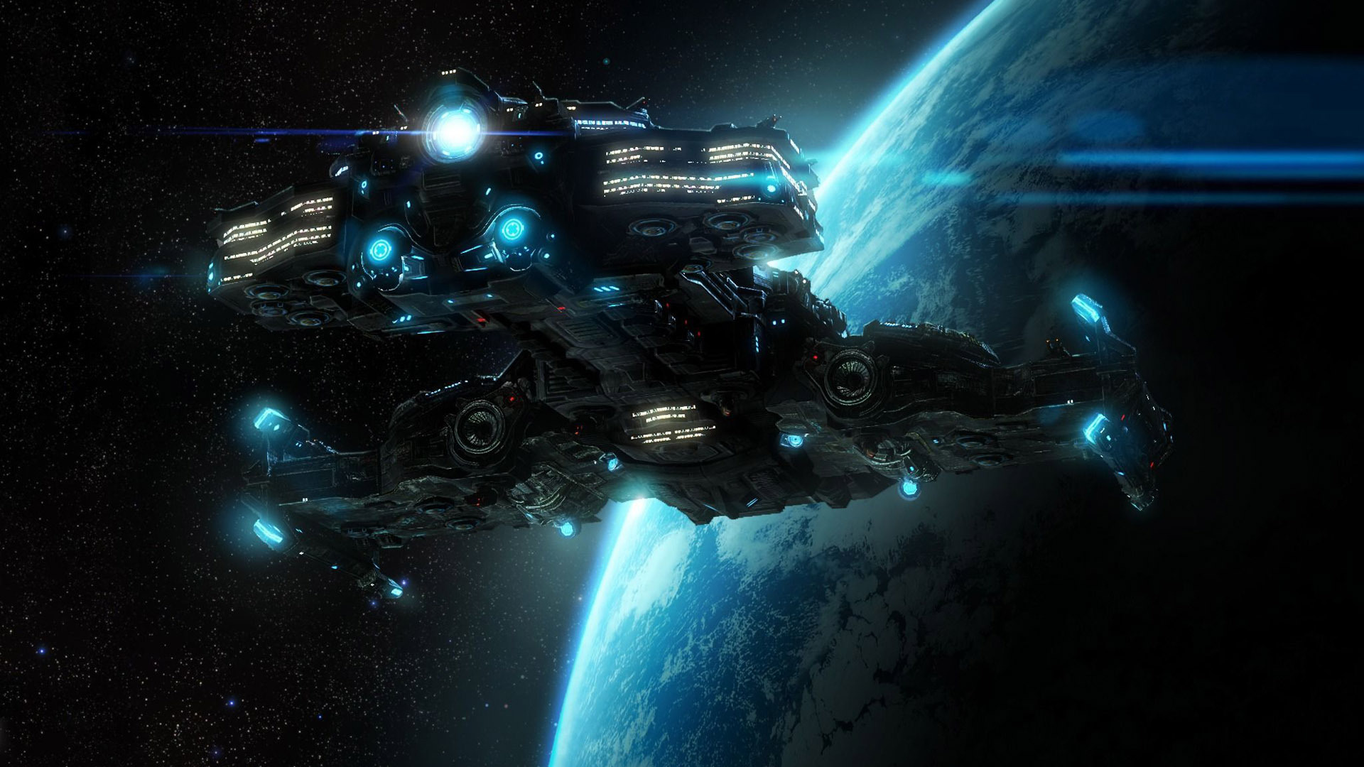 Battlecruiser - Starcraft - Military Sci Fi Spaceships - HD Wallpaper 
