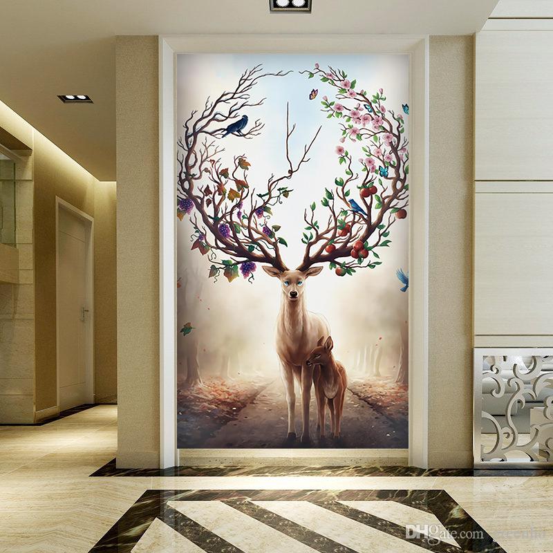 Deer Wallpaper For Living Room - HD Wallpaper 