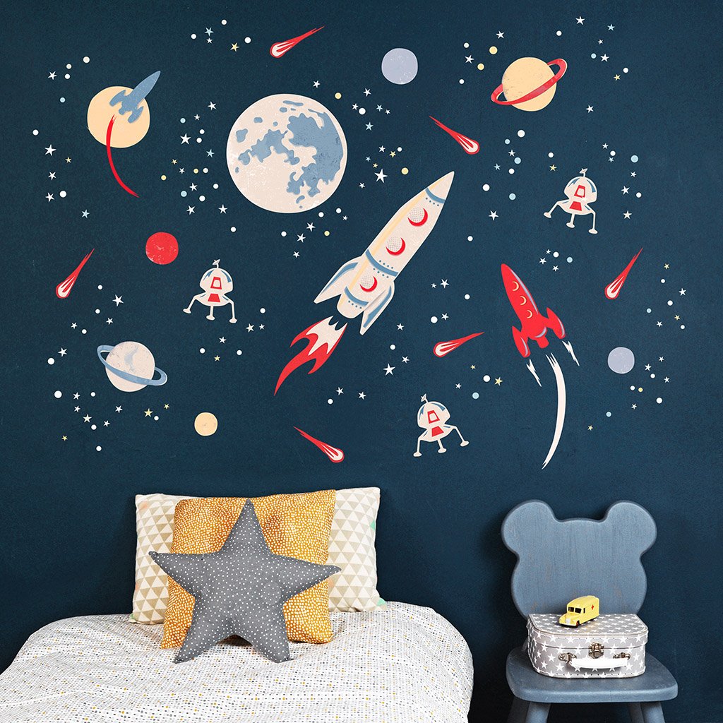 Space Rocket Wall Sticker - HD Wallpaper 