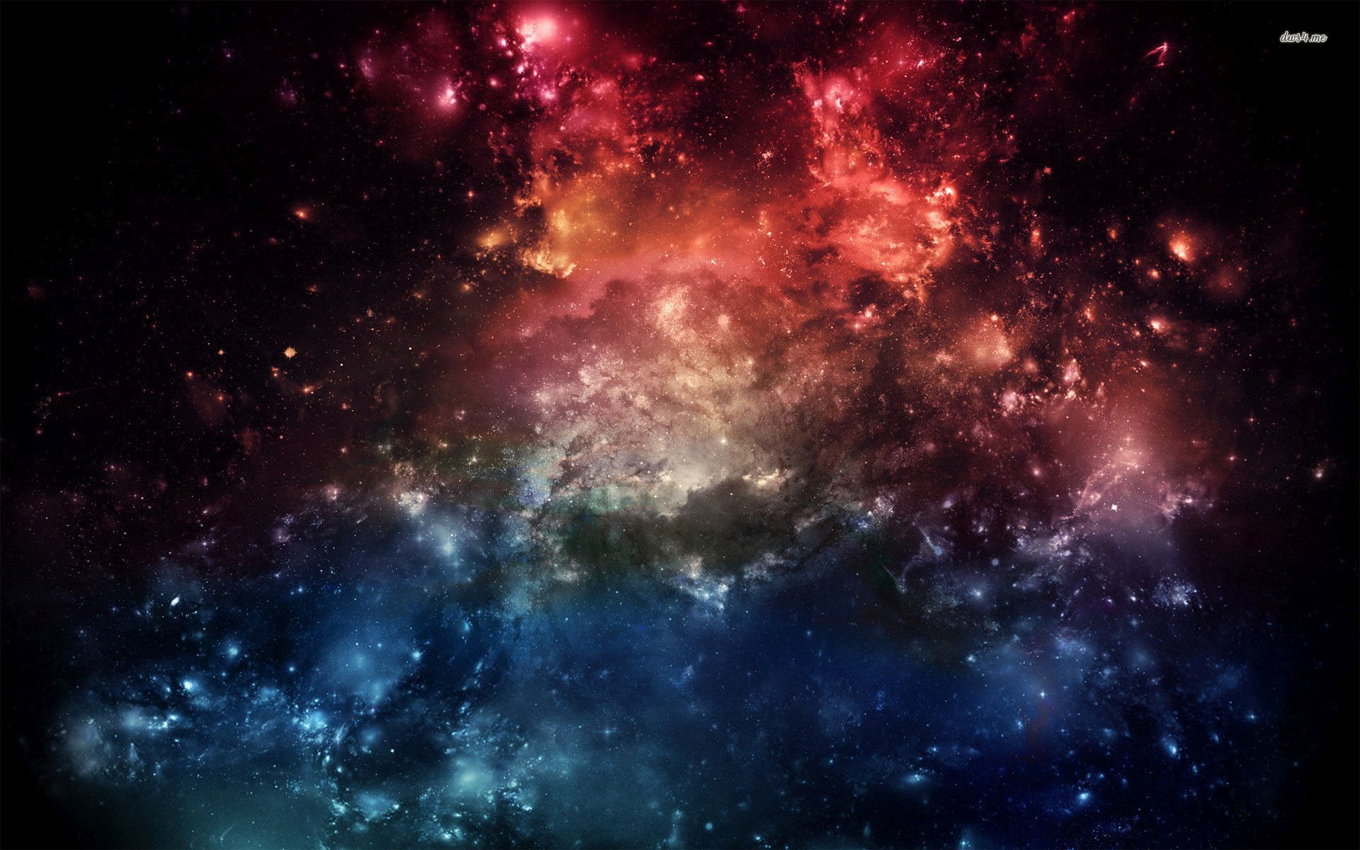 Space Red And Blue - HD Wallpaper 