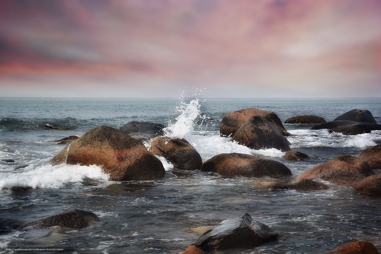 Download Wallpaper Sunset, Sea, Stones, Oxen Free Desktop - Sea - HD Wallpaper 