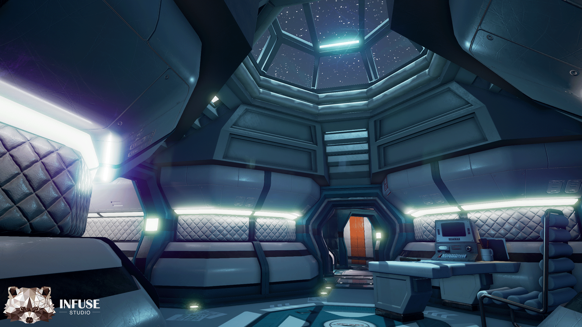 Fictional Space Station Interior - HD Wallpaper 