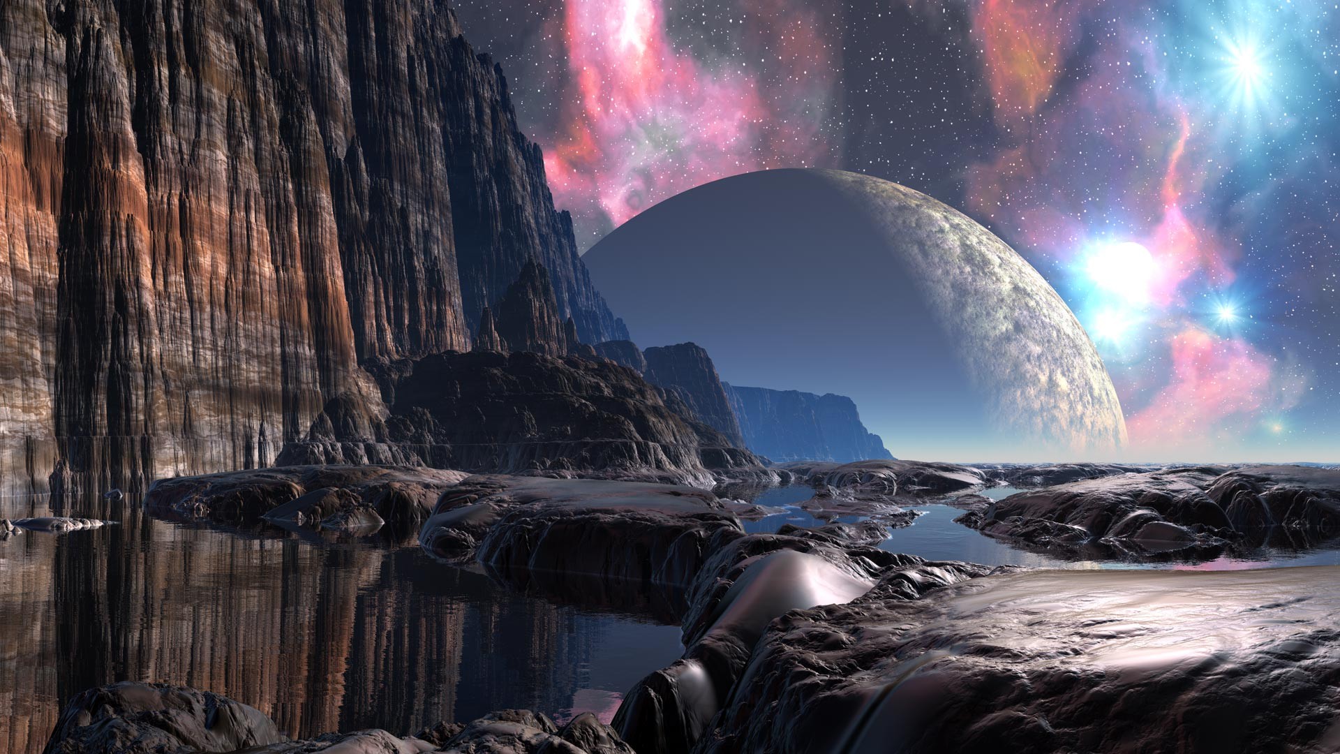 Outer Space Planet Surface - HD Wallpaper 