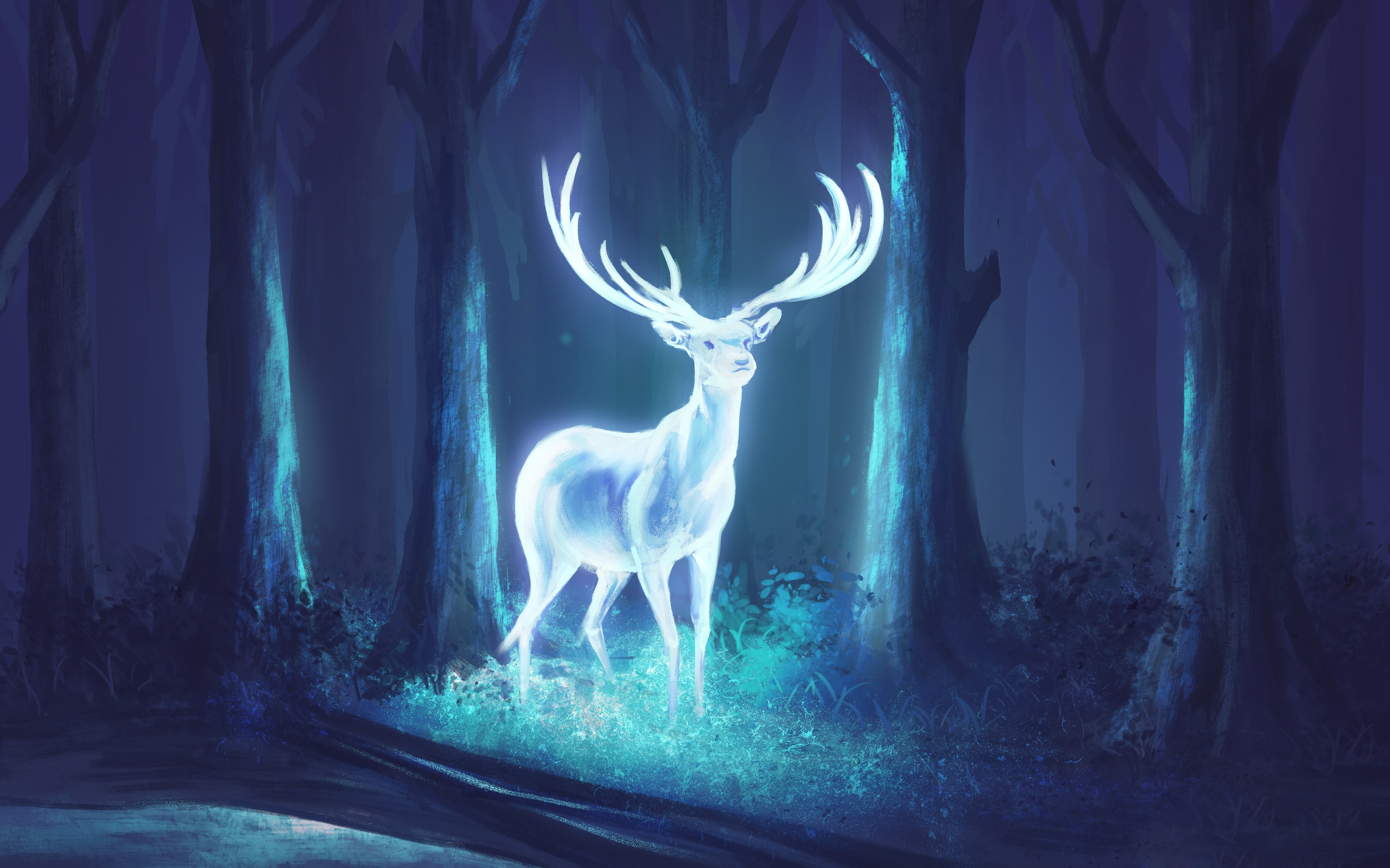 Fantasy Deer Wallpaper Hd - HD Wallpaper 