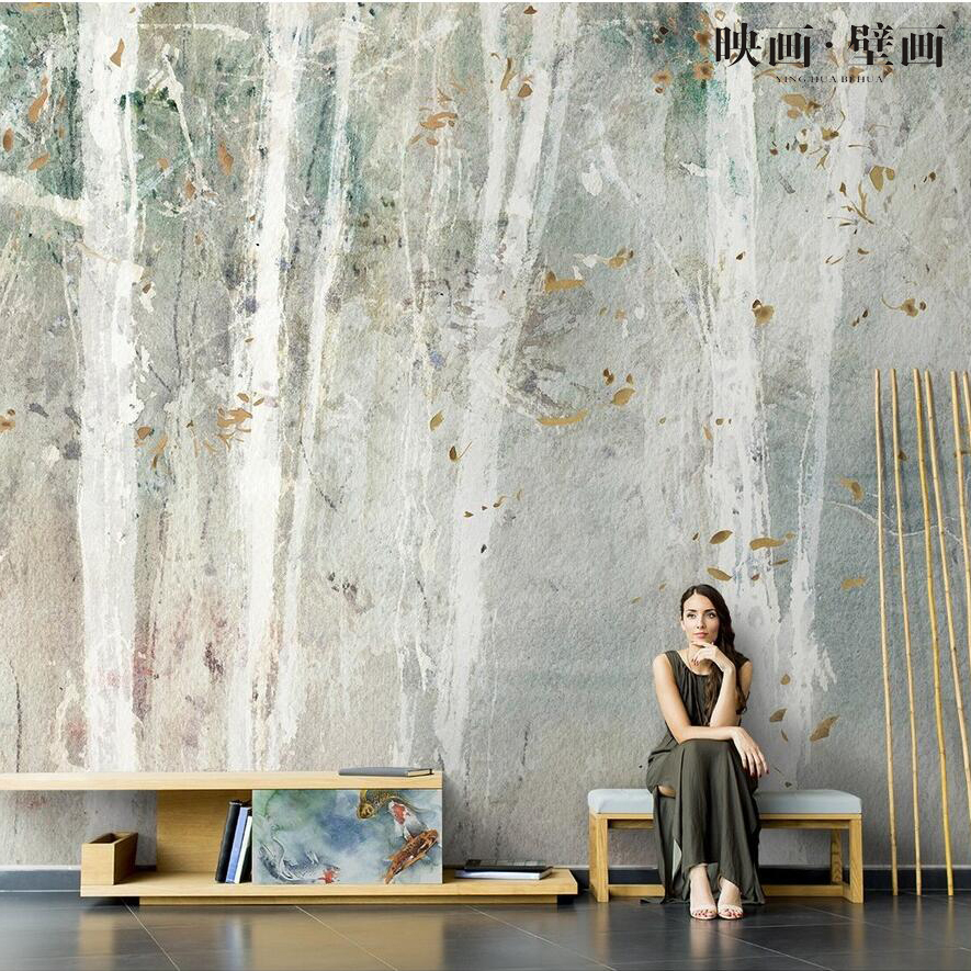 Birch Forest Wall Mural - HD Wallpaper 