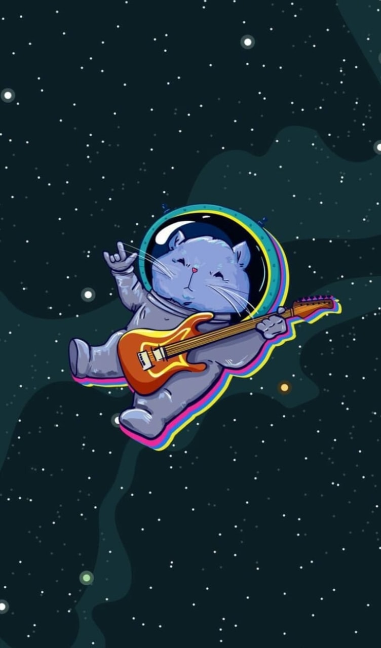 Space, Wallpaper, And Background Image - Space Cat Wallpaper Cartoon - HD Wallpaper 