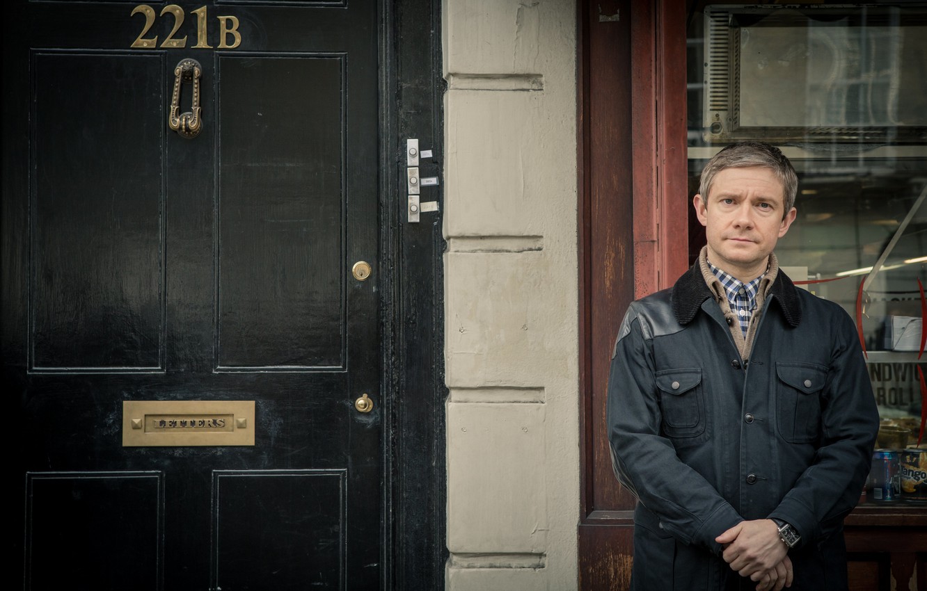 Photo Wallpaper Sherlock Holmes, Martin Freeman, Sherlock, - Sherlock Holmes Front Door - HD Wallpaper 