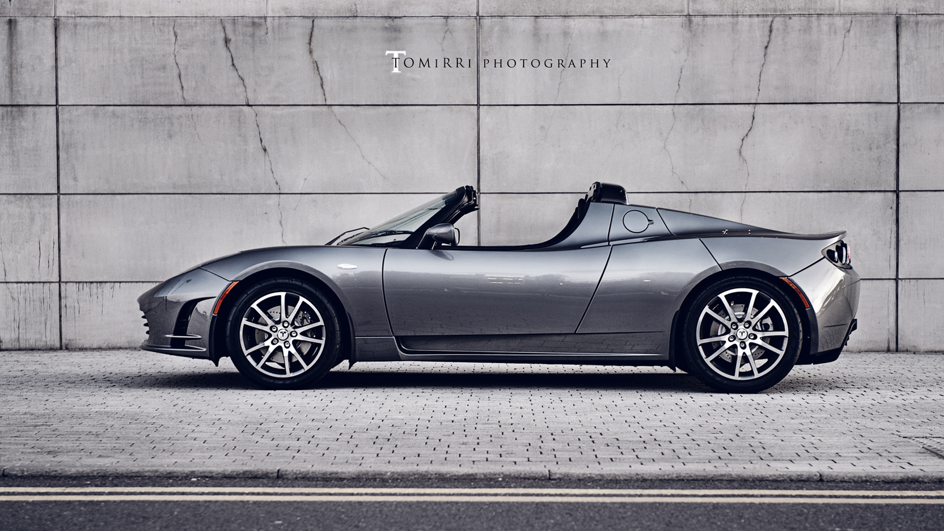 Tesla Roadster Side View - HD Wallpaper 