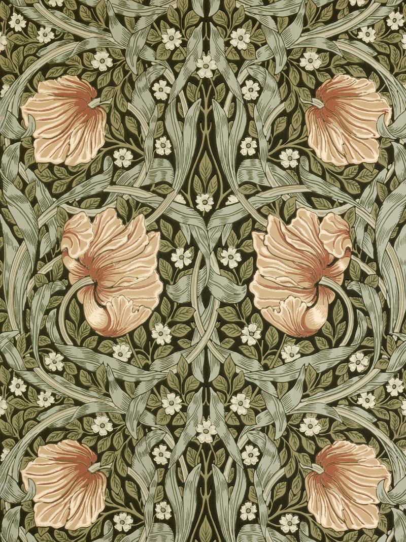 William Morris Pimpernel Bayleaf Manilla - HD Wallpaper 