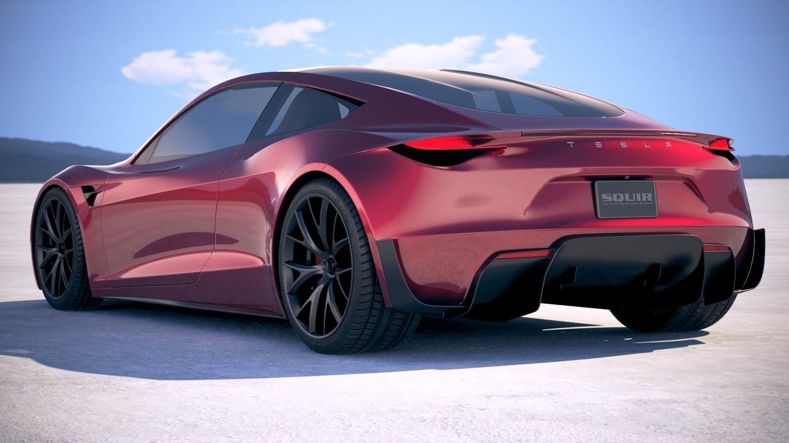 New 2020 Tesla Roadster Design High Resolution Wallpaper - Tesla Roadster 2020 Back - HD Wallpaper 