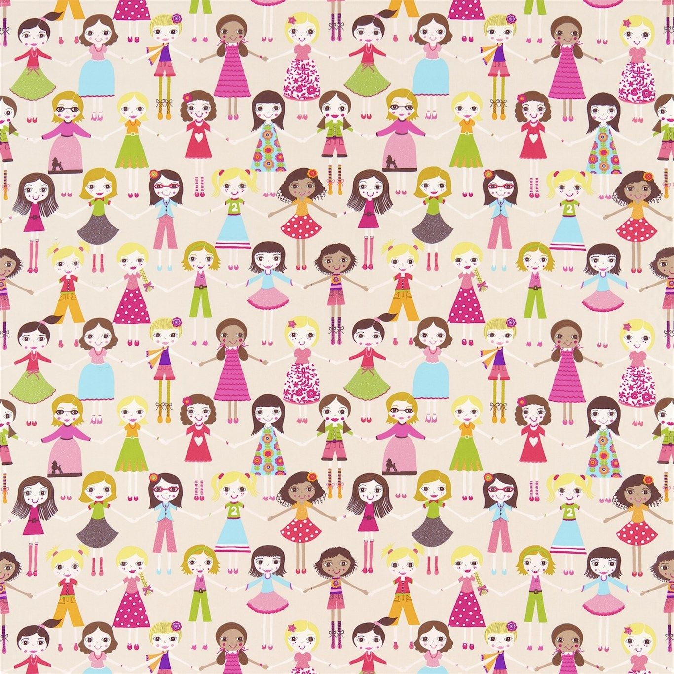 Harlequin Best Of Friends Fabric - HD Wallpaper 