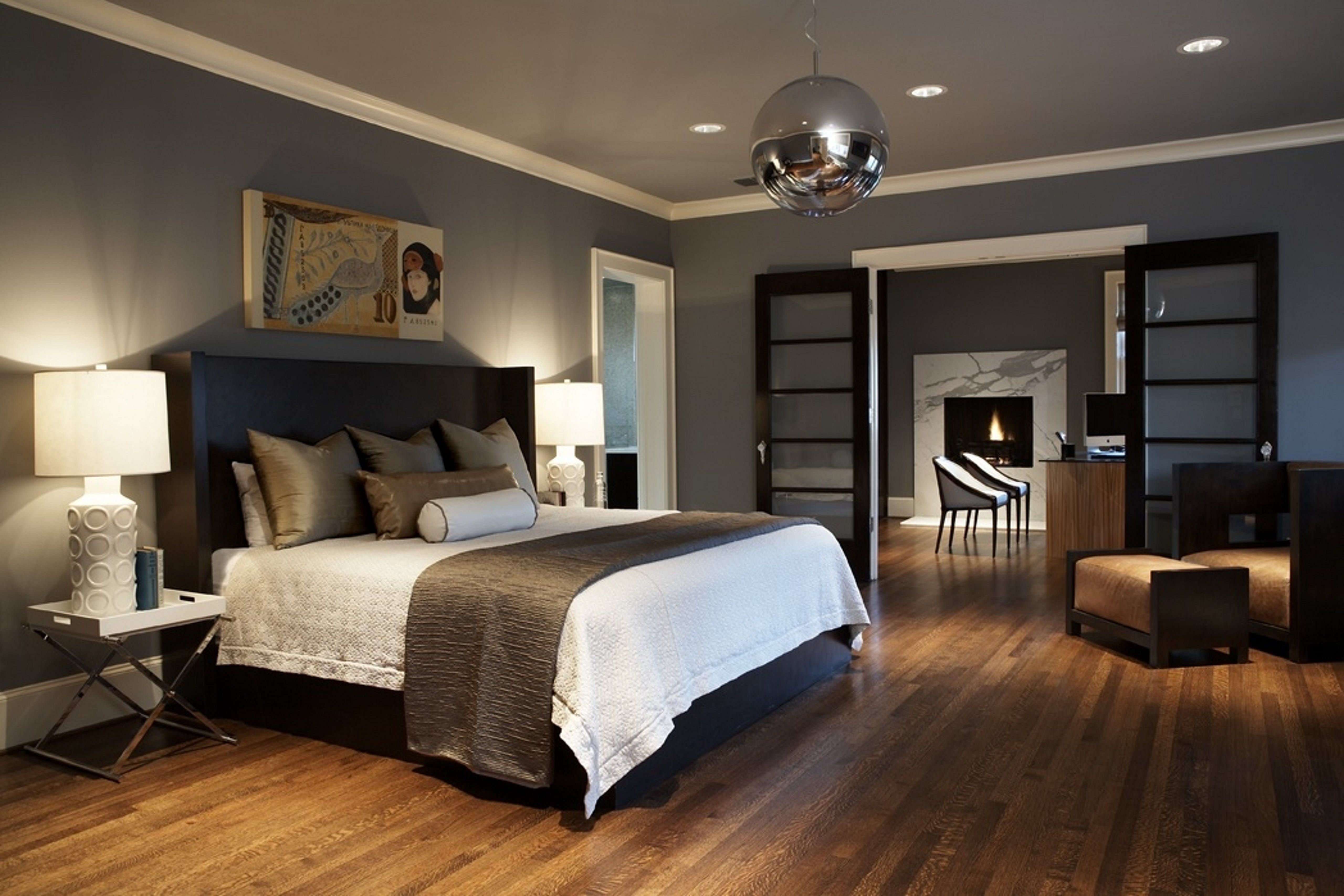 Bedroom Wallpaper With Dark Design - Dark Brown Themed Bedroom - HD Wallpaper 