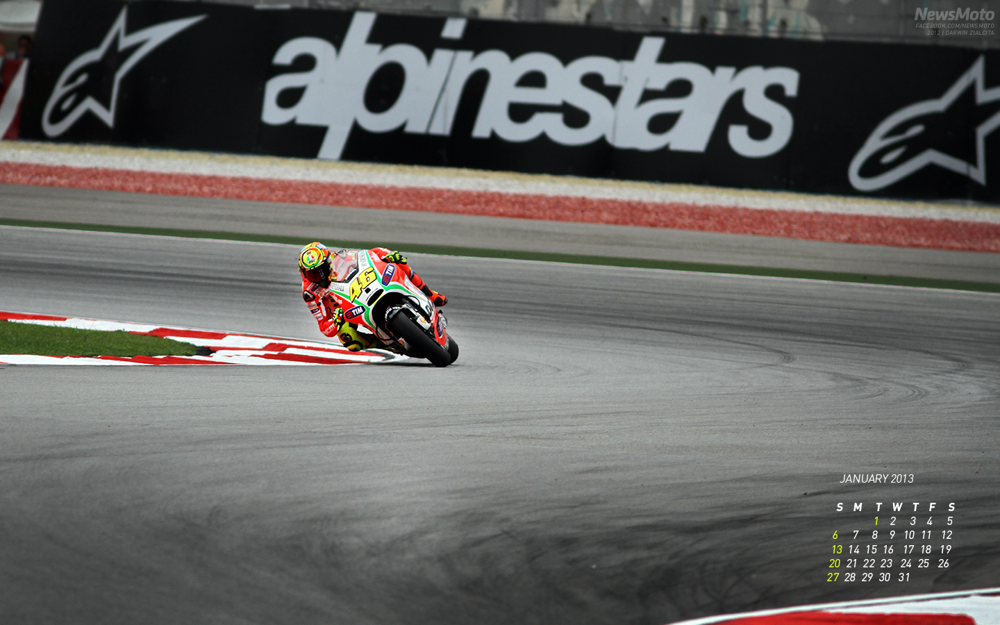Wallpaper Calendar - Valentino Rossi Alpinestar - HD Wallpaper 