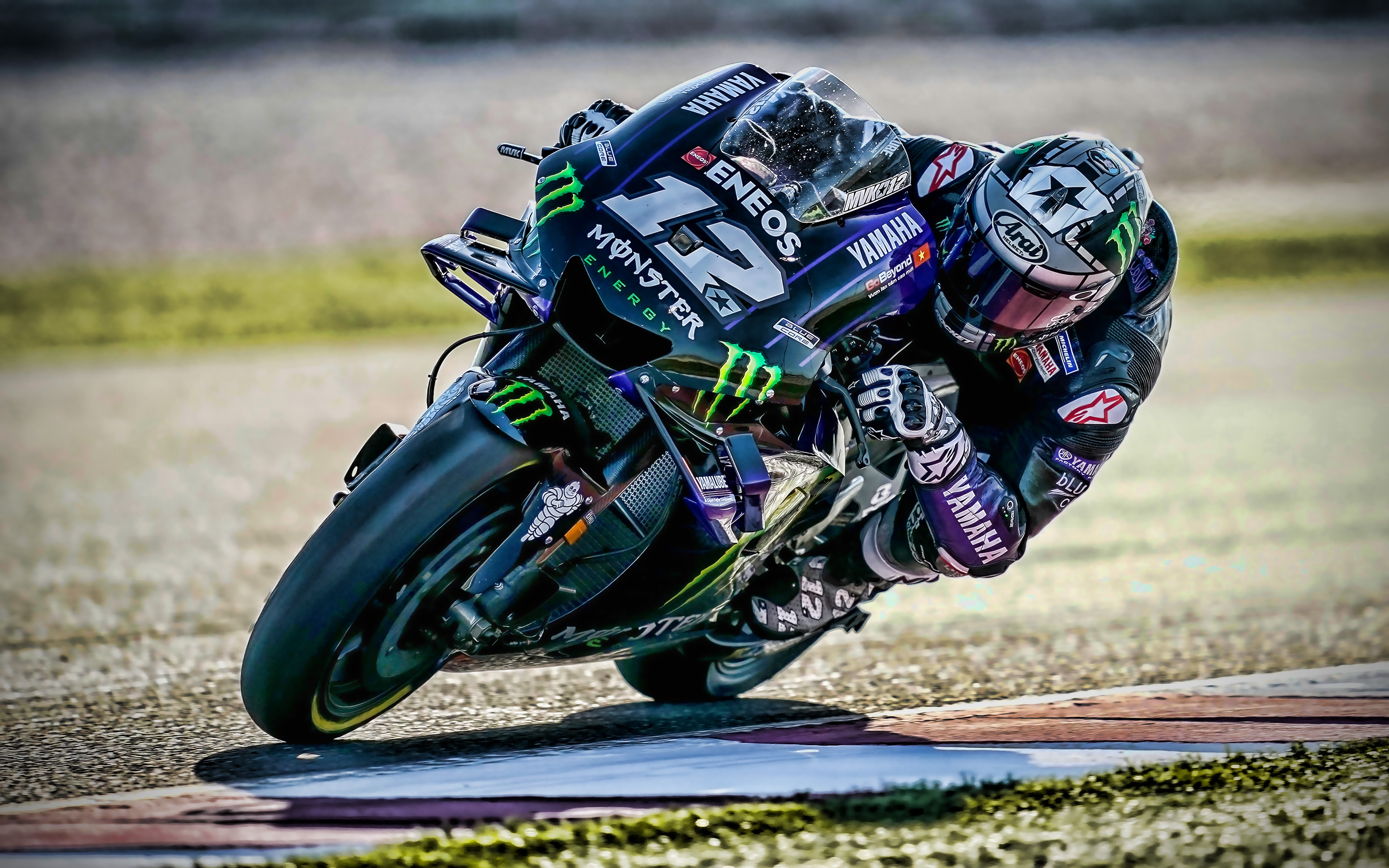 4k, Maverick Vinales On Track, Motogp, 2019 Bikes, - Maverick Vinales Wallpaper 2019 - HD Wallpaper 