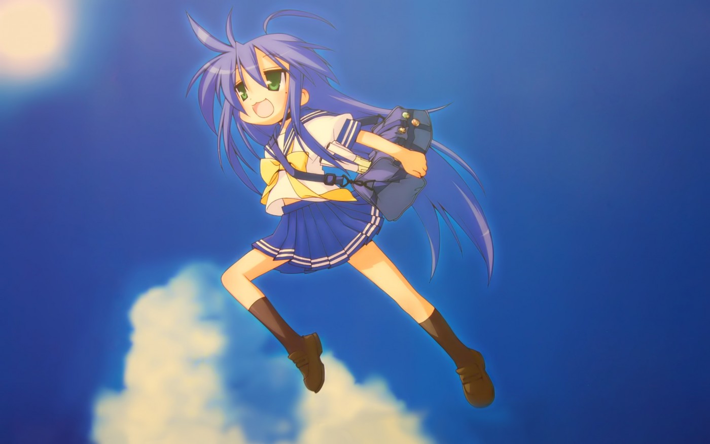 Izumi Konata Lucky Star Parody Seifuku Toki Wo Kakeru - Lucky Star - HD Wallpaper 