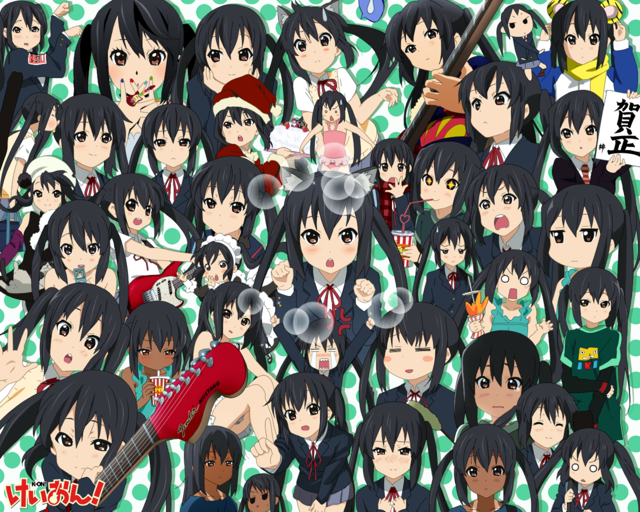 K On Yui Collage - HD Wallpaper 