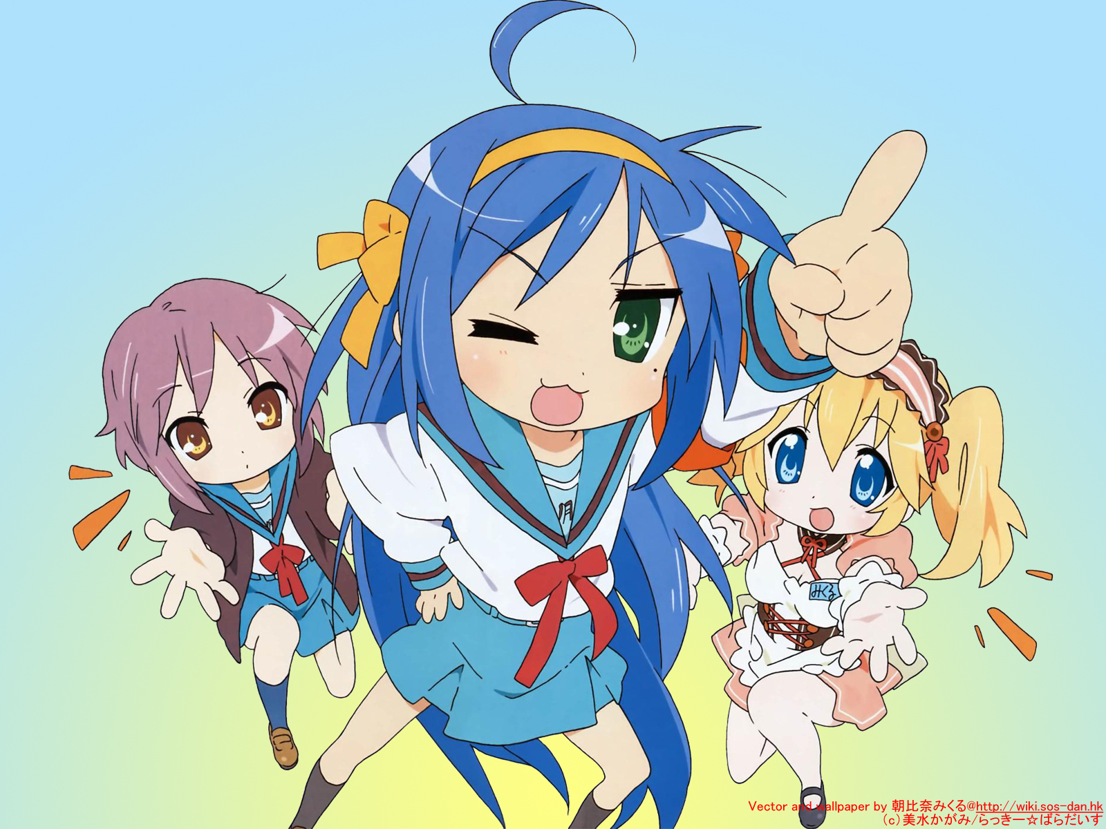 Lucky Star Wallpaper - Lucky Star Konata Haruhi - HD Wallpaper 