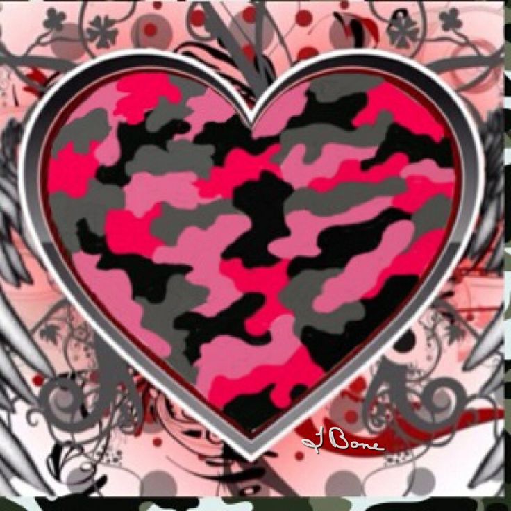 Heart Pictures And Paper - Pink Camo Hearts - HD Wallpaper 