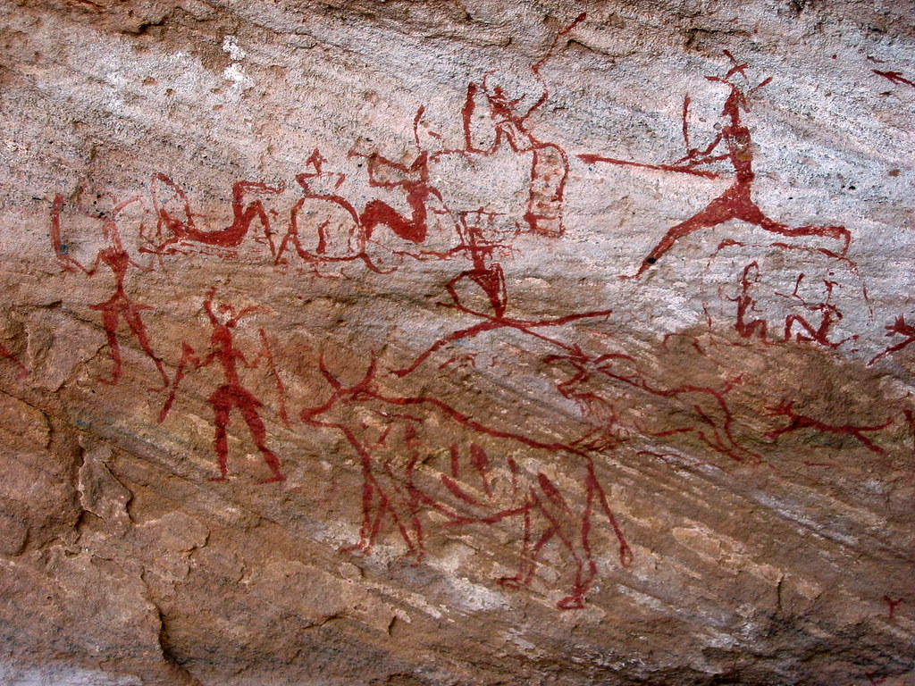 Prehistoric Cave Paintings Hunting - HD Wallpaper 