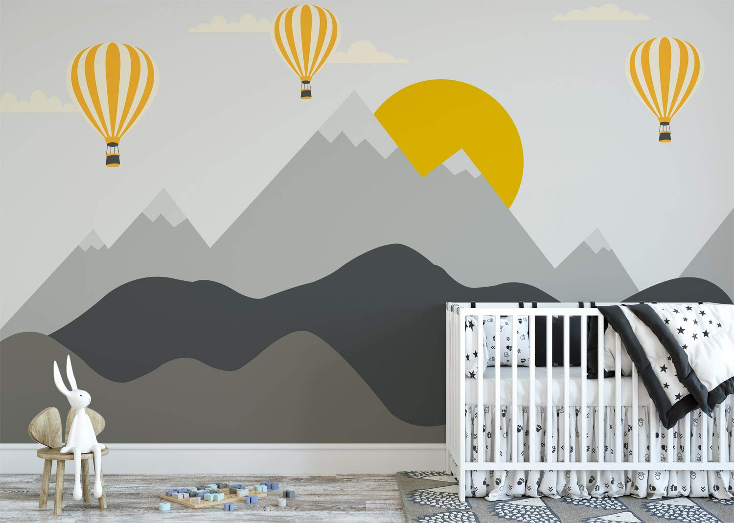 Nursery Mountain Wall Mural - HD Wallpaper 