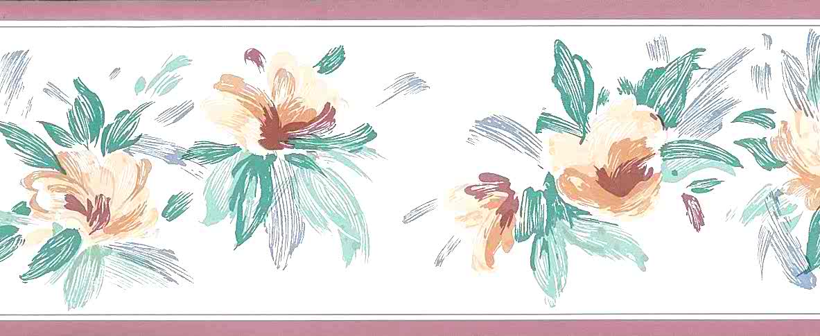 Salmon Green Vintage Wallpaper Border,floral,gray,off - Craft - HD Wallpaper 