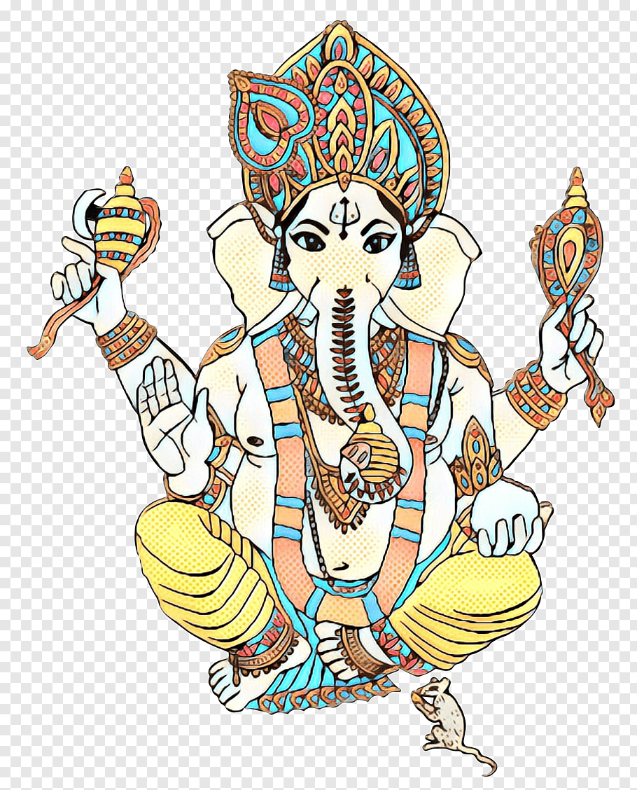 Ganesh Line Art, Pop Art, Retro, Vintage, Ganesha, - Cartoon - HD Wallpaper 