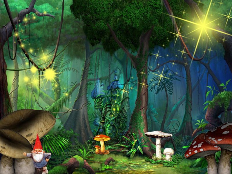 Fairy Garden Desktop Wallpaper - Magical Fairy Garden Background - HD Wallpaper 