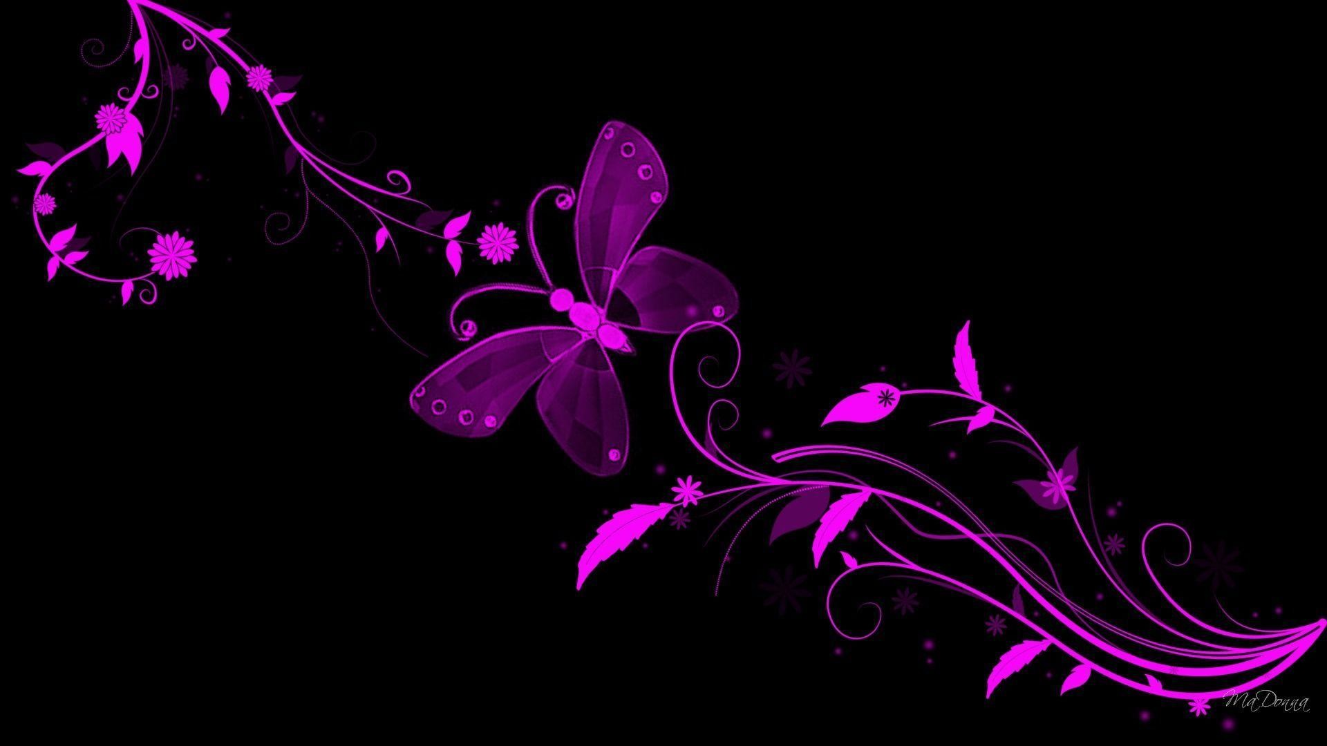 1920x1080, Wallpapers For > Black Purple Wallpaper - Black Background Wallpapers Download Hd - HD Wallpaper 