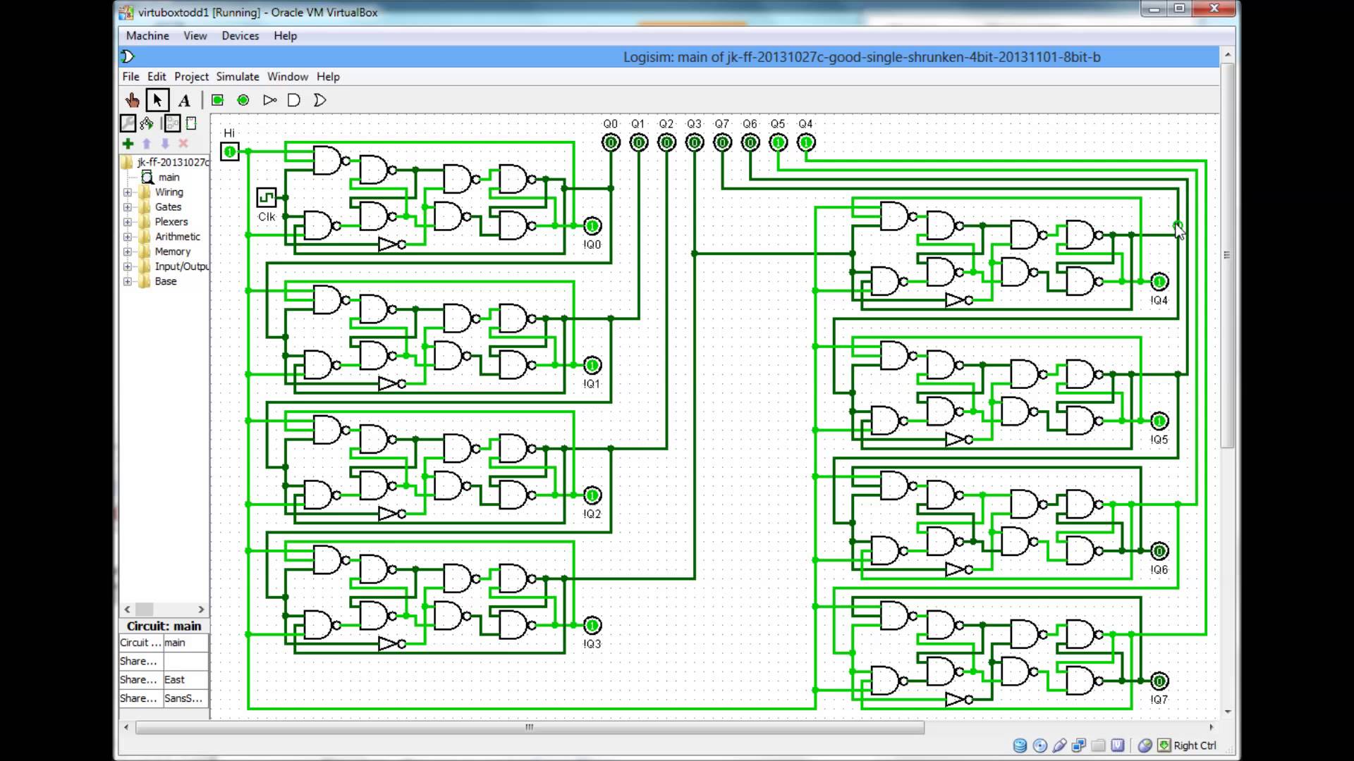 Digital Bit Nand Gated J K Flip Flop Ripple Counter - Logisim 8 Bit Counter - HD Wallpaper 