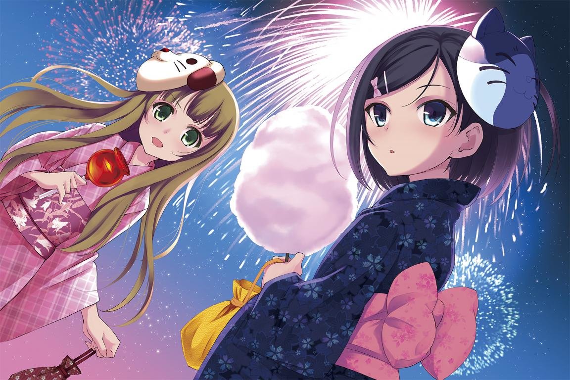 Awesome Hentai Oji To Warawanai Neko - Fireworks Anime Summer Festival - HD Wallpaper 