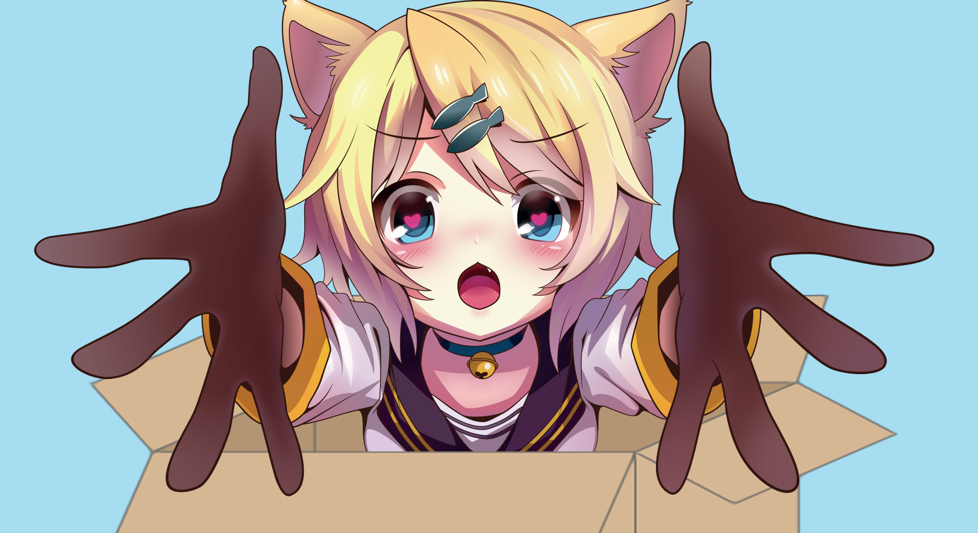 Rin Kagamine Cat Girl - HD Wallpaper 