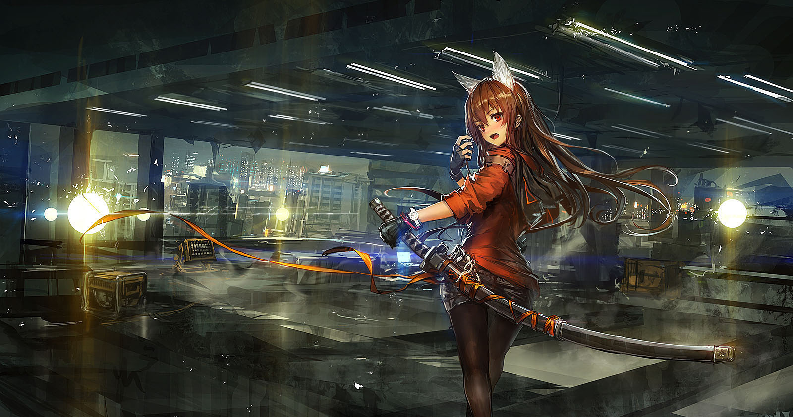 416839637722464256 35s Dx - Badass Anime Cat Girl - HD Wallpaper 