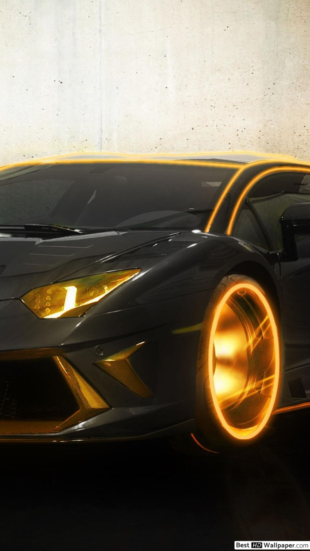 Golden Lamborghini - HD Wallpaper 