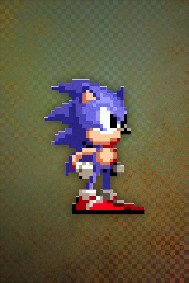 Sonic - Sonic 8 Bit Iphone - HD Wallpaper 