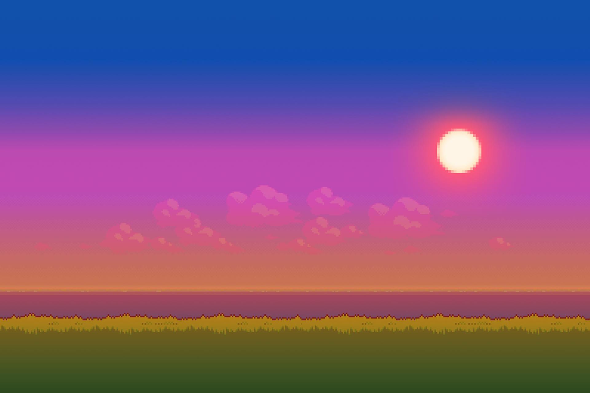 8 Bit Sunset - HD Wallpaper 
