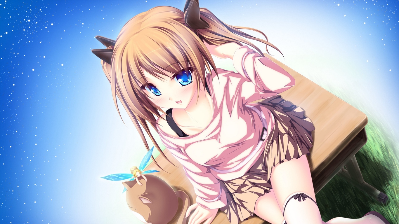 Wallpaper Anime, Girl, Cat, Elf, Shine - Anime Girl Pc Wallpaper 4k - HD Wallpaper 