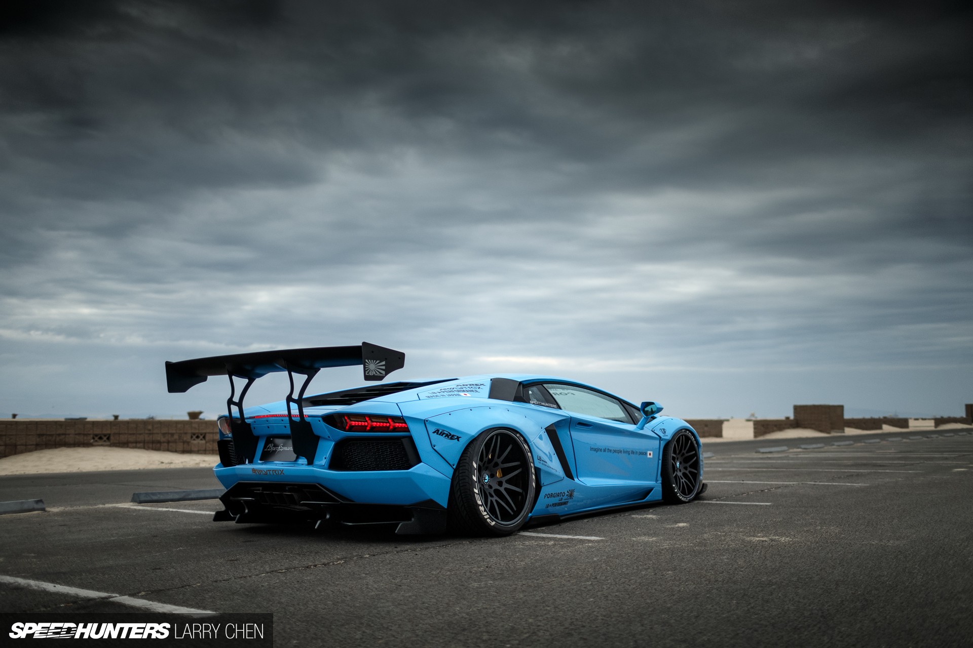 , Lamborghini Aventador, Lb Works, Liberty Walk, Blue - Blue Liberty Walk Gtr - HD Wallpaper 