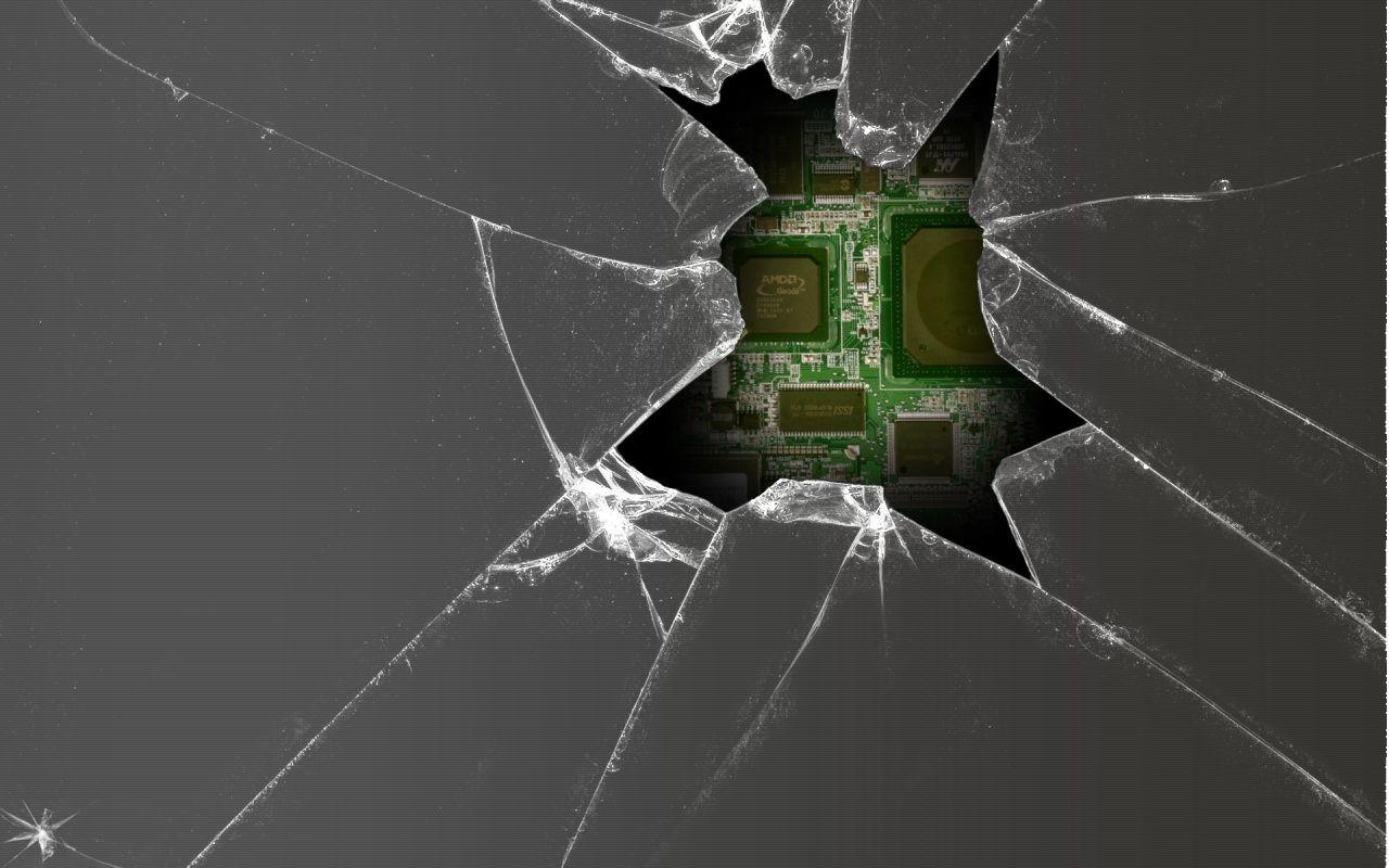 Big Cracked Screen Photo - Broken Screen Wallpapers For Apple - HD Wallpaper 