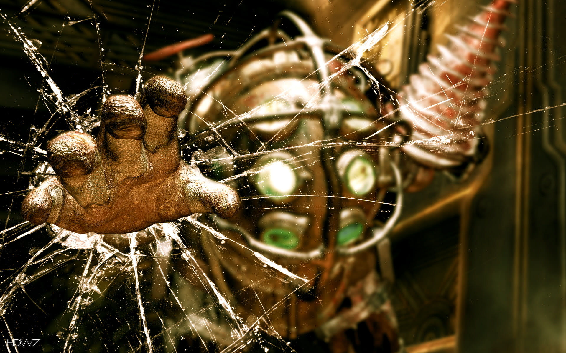 Hand In A Broken Glass Wallpaper - Bioshock Fondos De Pantalla - HD Wallpaper 
