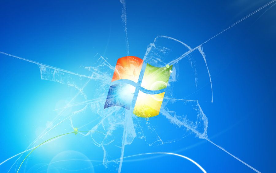 windows 7 cracked screen wallpaper