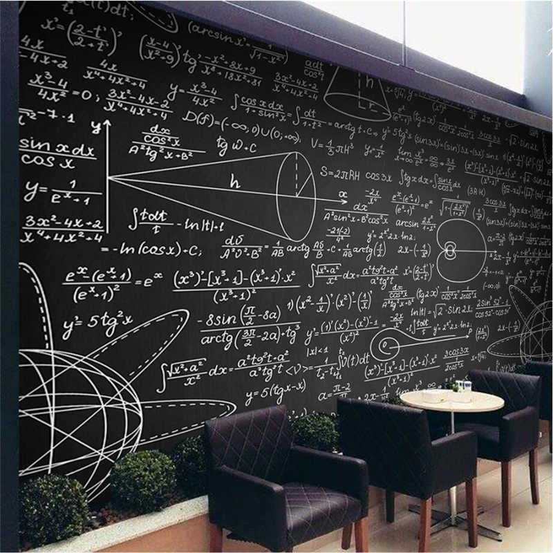 Beibehang Large Custom Wallpaper Mathematical Formula - Chalk Wall Art Color - HD Wallpaper 