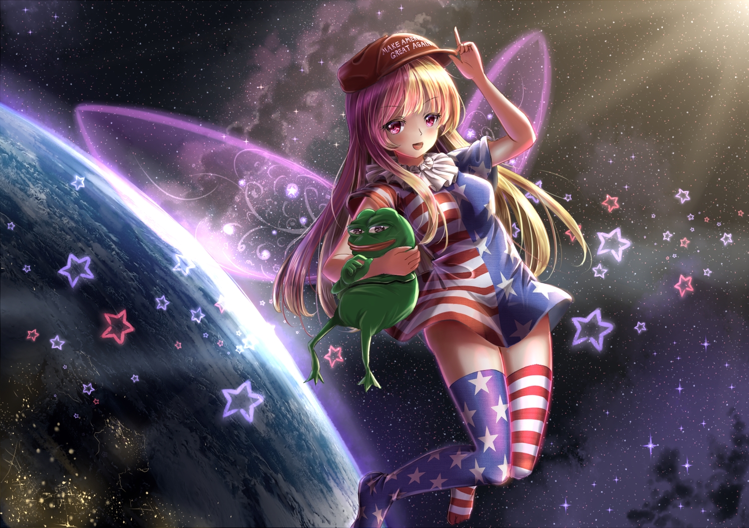 Animal Blonde Hair Clownpiece Fairy Fii Fii Frog Hat - Touhou Clownpiece - HD Wallpaper 